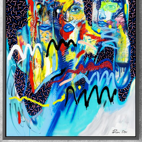 ロン・デリによるオリジナル絵画、現代アート、モダン抽象画。唯一無二