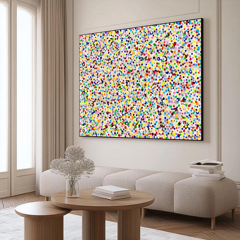 Colorful Abstract Dot Art Canvas Print – Vibrant Wall Art, Modern Home ...