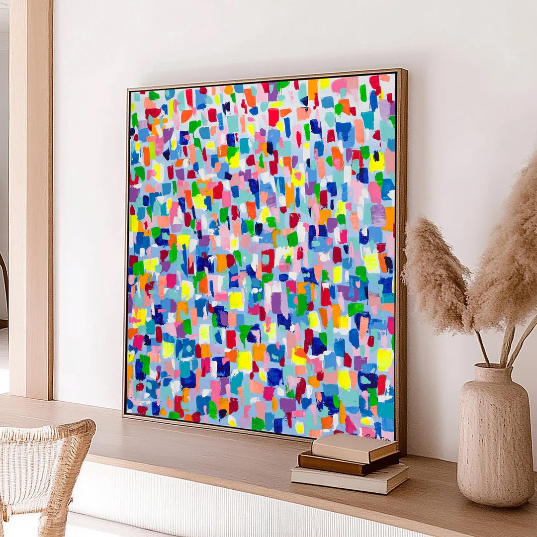Colorful Abstract Art Print on Canvas | Modern Wall Art for Living Room ...