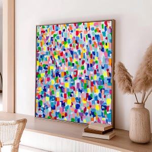 Colorful Abstract Art Print on Canvas | Modern Wall Art for Living Room, Office | Vibrant Contemporary Decor | Framed or Unframed Large Art