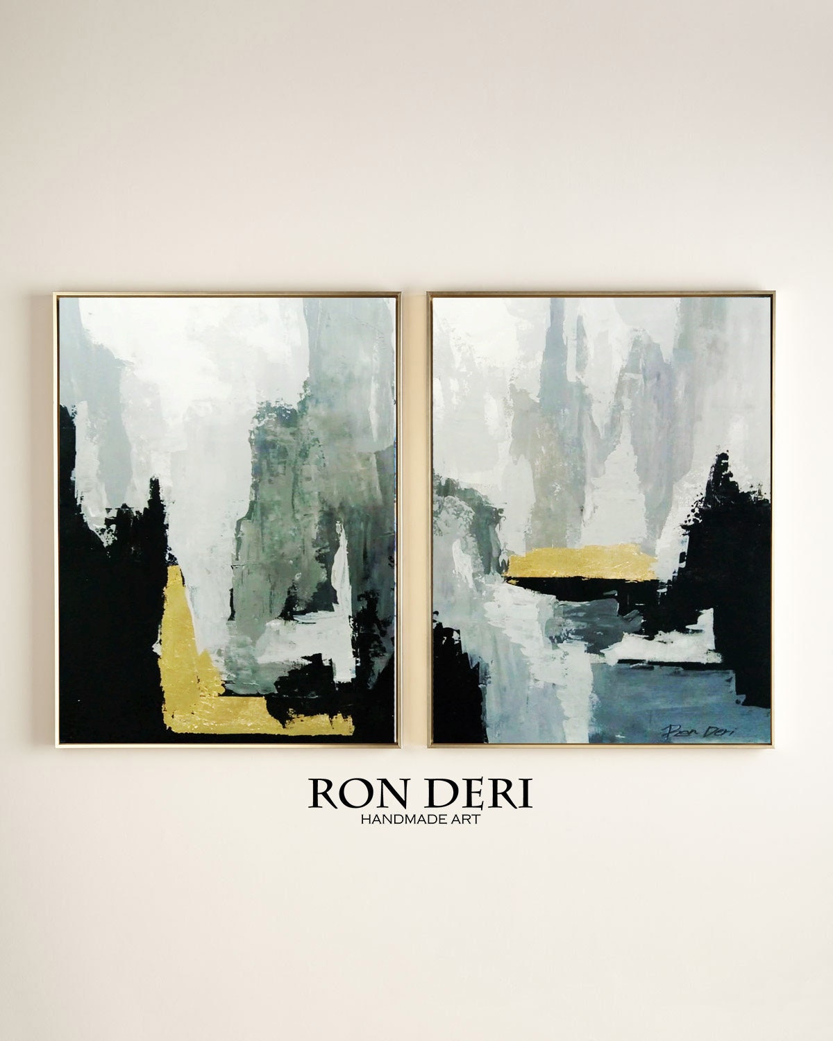 Set of 2 Paintings Acrylic Art on Canvas Oversized Paintings Etsy