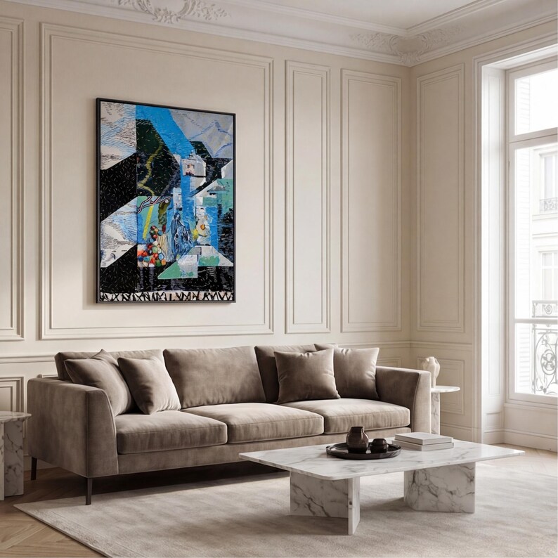 Abstract Canvas Painting: 'Conspiracy' Modern Art Print 2