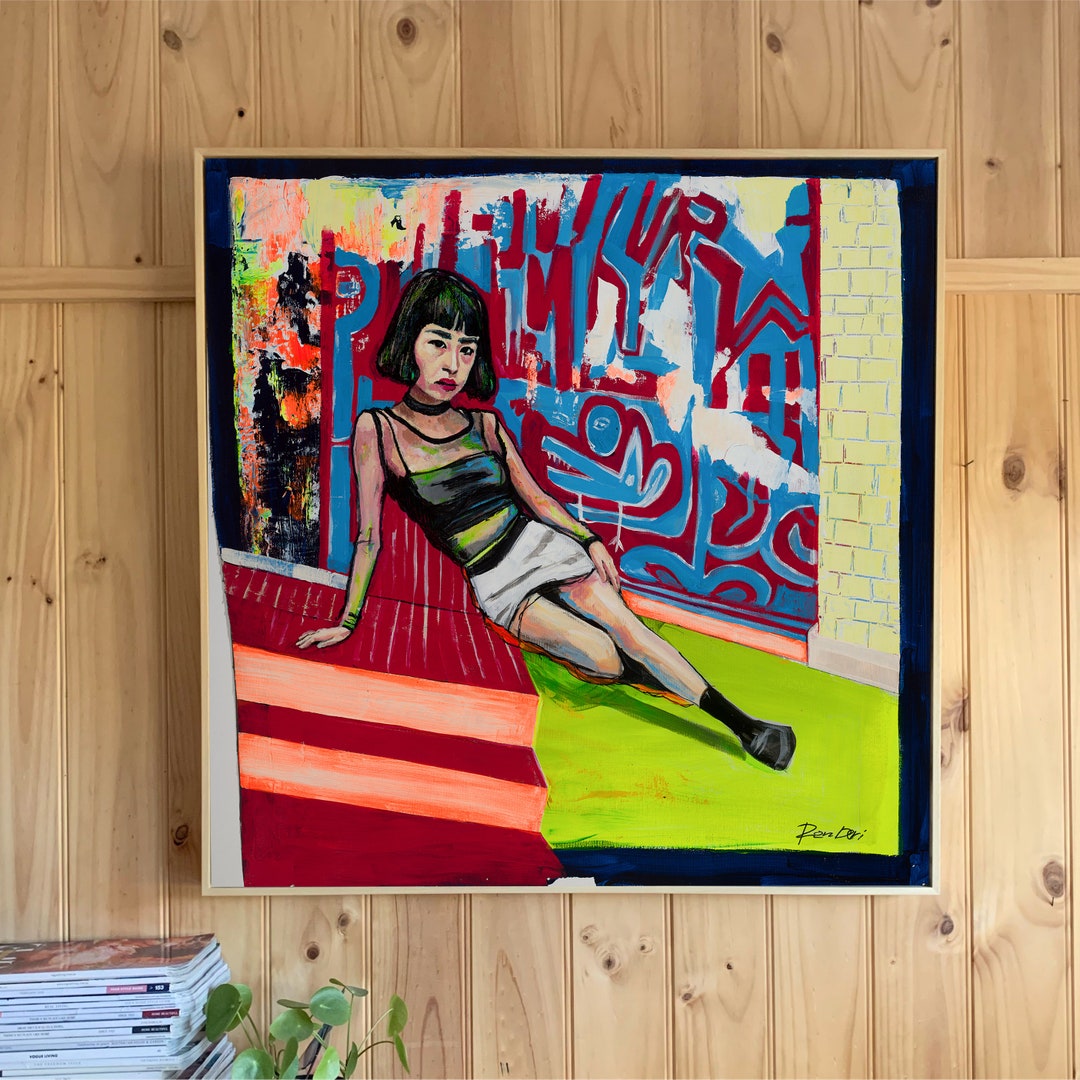 Woman Painting on Canvas | Colorful Lady Art | Painting on Canvas ...