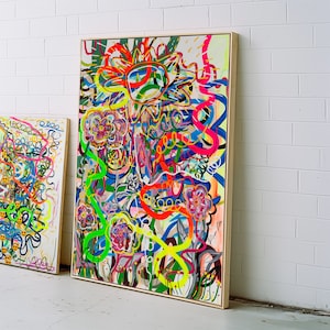 Colorful Abstract Art Painting Large Wall Art Decor Pop Art Painting Abstract Contemporary Art Print Canvas Modern Abstract Wall Art Decor