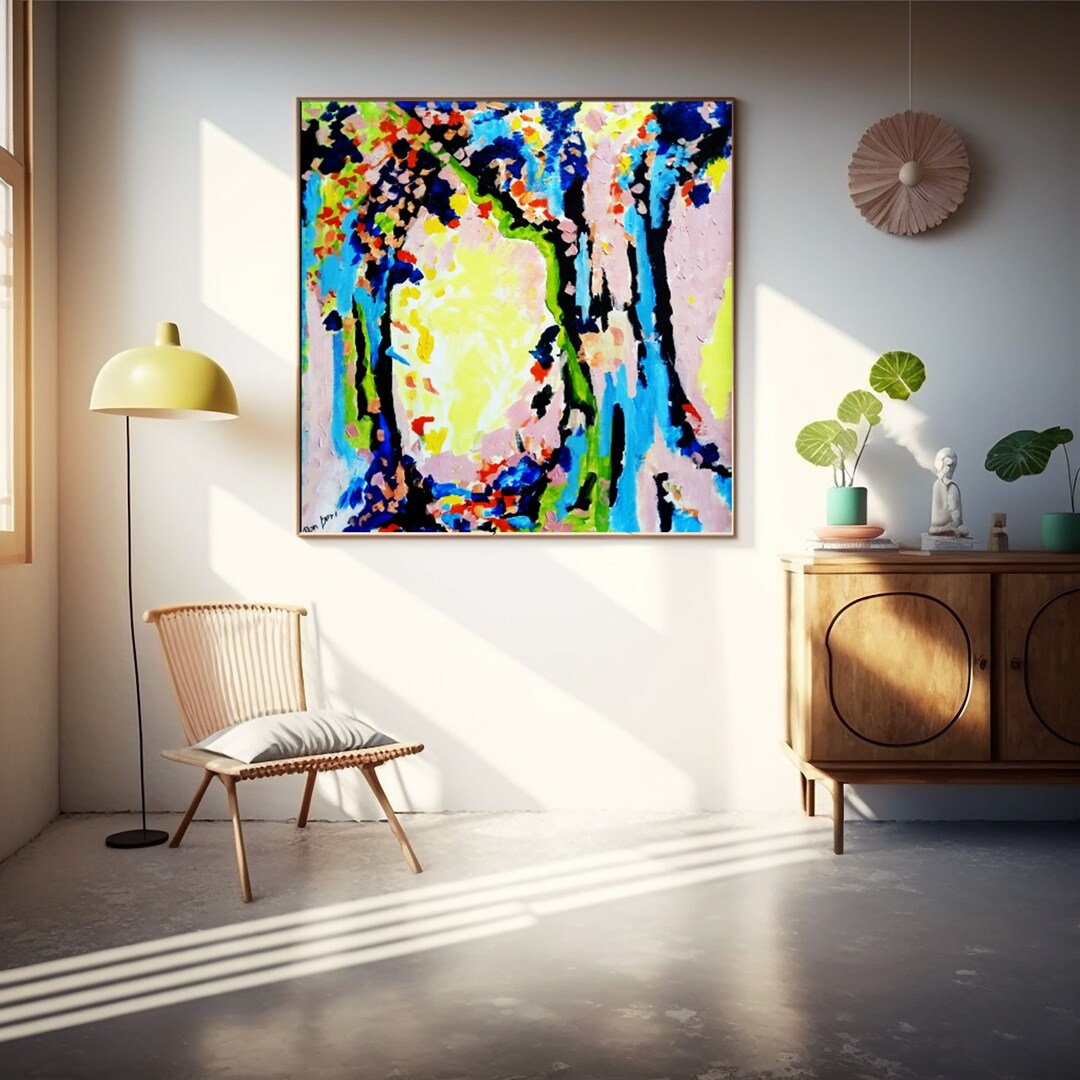 Rainbow Forest, Large Abstract, Acrylic Painting, Wall Art Abstract ...