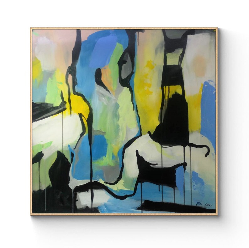 Modern Painting, Contemporary Art, Extra Large Wall Art, Acrylic on Canvas, Original Painting, Blue Painting, Green Painting, Canvas Art