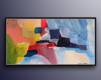 Extra Large Wall Art Abstract Art Canvas Colorful Painting Modern Wall Art Canvas Painting Original Art Paintings on Canvas Home Decor Art