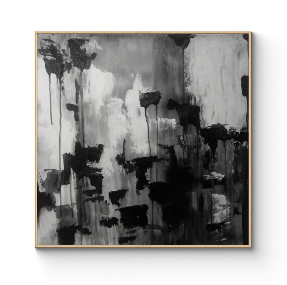 Original painting Abstract wall art Abstract Painting Black | Etsy