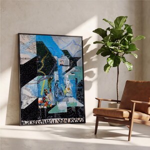 Abstract Canvas Painting: 'Conspiracy' Modern Art Print