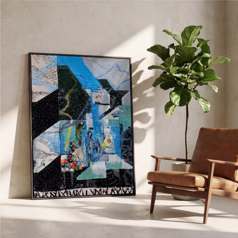 Abstract Canvas Painting: 'Conspiracy' Modern Art Print