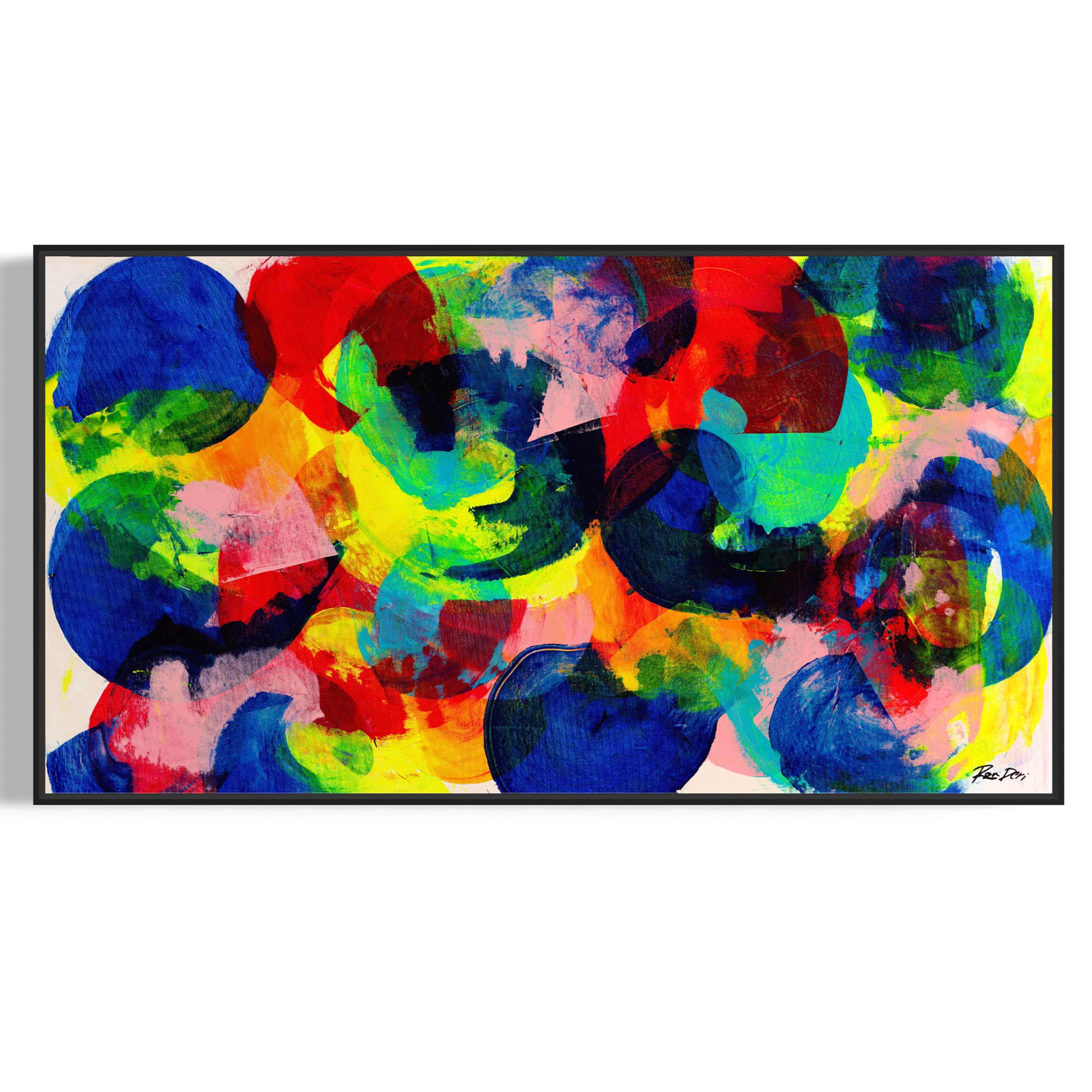 Wide Painting, Modern Art, Colorful Painting, Oversize Painting