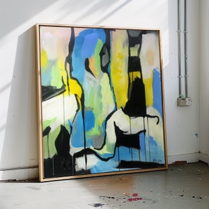 Modern Painting, Contemporary Art, Extra Large Wall Art, Acrylic on Canvas, Original Painting, Blue Painting, Green Painting, Canvas Art
