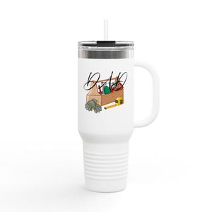 Personalized 40oz Insulated Travel Mug: Stainless Steel Tumbler