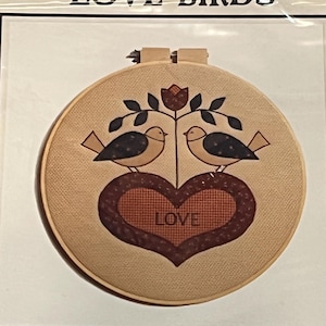 Love Birds Pennsylvania Dutch Design Hand or Machine Applique Pattern