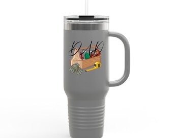 Toolbox Illustration Travel Mug | Carpenter Tools 40oz Insulated Tumbler