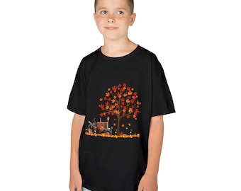 Fall Rusty Tractor Tee, Kids Shirt, Farmhouse Clothing, Autumn Harvest Graphic Top, Children&#39;s Country Tee, Vintage Rustic Tractor Shirt