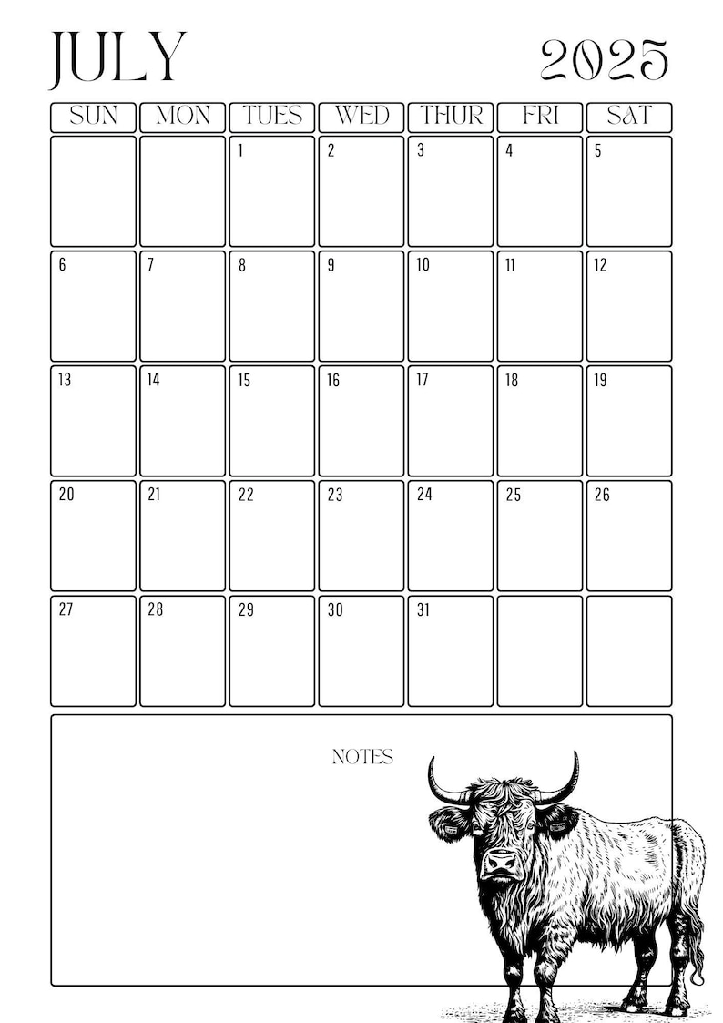 2025 Farm Monthly Calendar Etsy