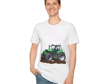 Green Farm Tractor T-Shirt | Tractor Illustration, Farming Tee