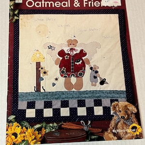 Wzór ulotki Oatmeal & Friends do szycia Nana Gobel Bear Angel Wall Hanging