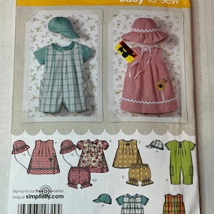 SIMPLICITY #4243 Cut Pattern baby&#39;s romper dress top panties and hat Size A
