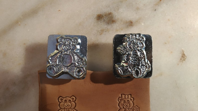 s Vintage 89/' Boy /& Girl Teddy Bear 1 Leather Stamp #8412 #8413