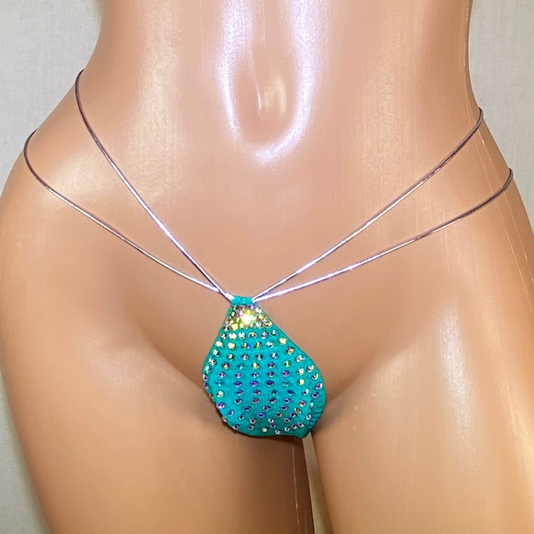 Micro G string party thong rhinestone extreme micro lingerie Stripper outfits sexy women's panties burlesque lingerie erotic wear exotic