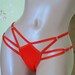 Sexy strappy lingerie red Stripper outfits bikini bottom unique lingerie designer panties handmade lingerie Sexy women panties rave wear 