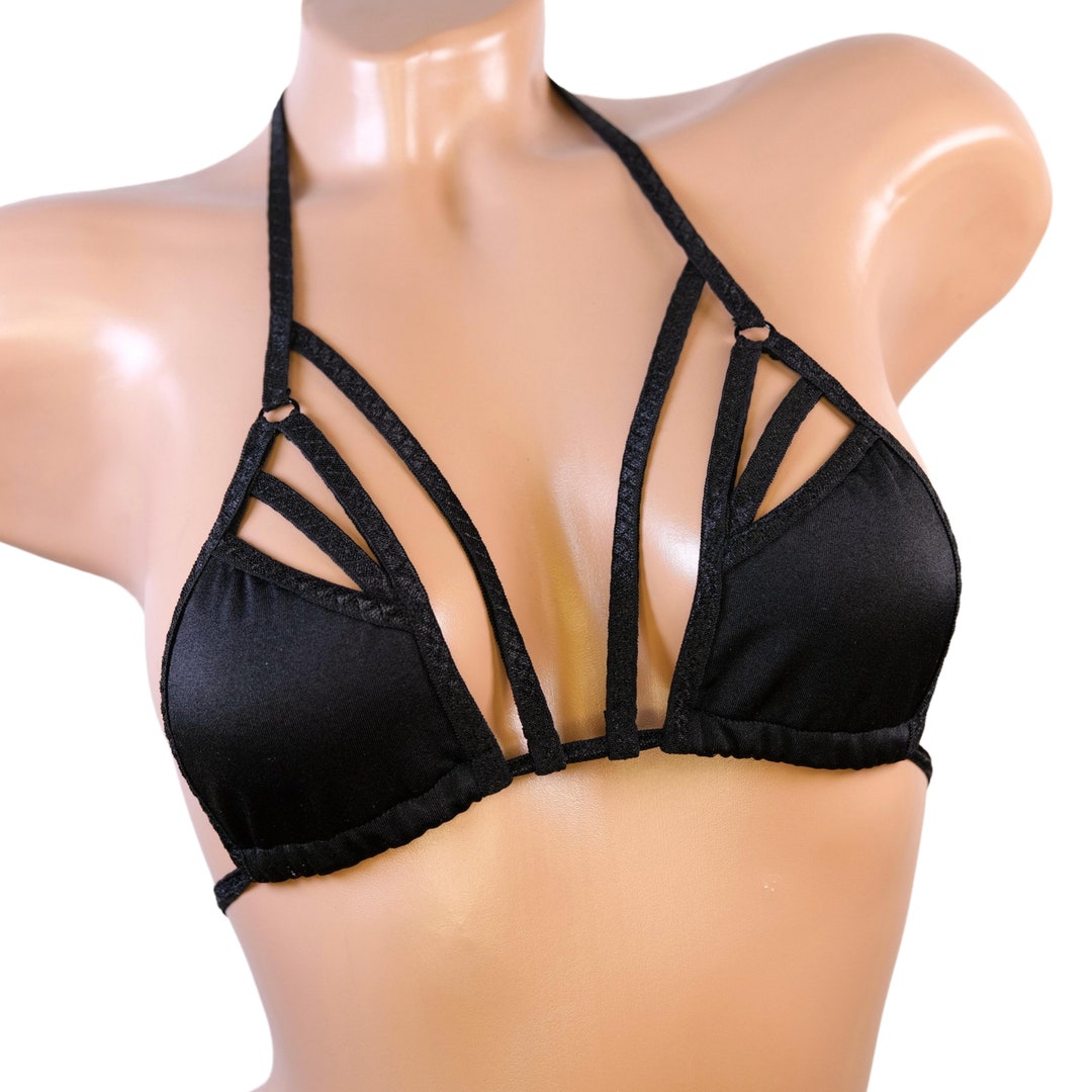Top Black Crotchless String Mini Tiny Bra Erotic Swimwear Through Micro Bikini Top Stripper Outfits Sexy Lingerie - Etsy Norway