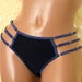 Lingerie handmade dark blue panties Sexy women lingerie Beach panties for a gift lingerie sexy strappy panties stripper outfits rave wear 