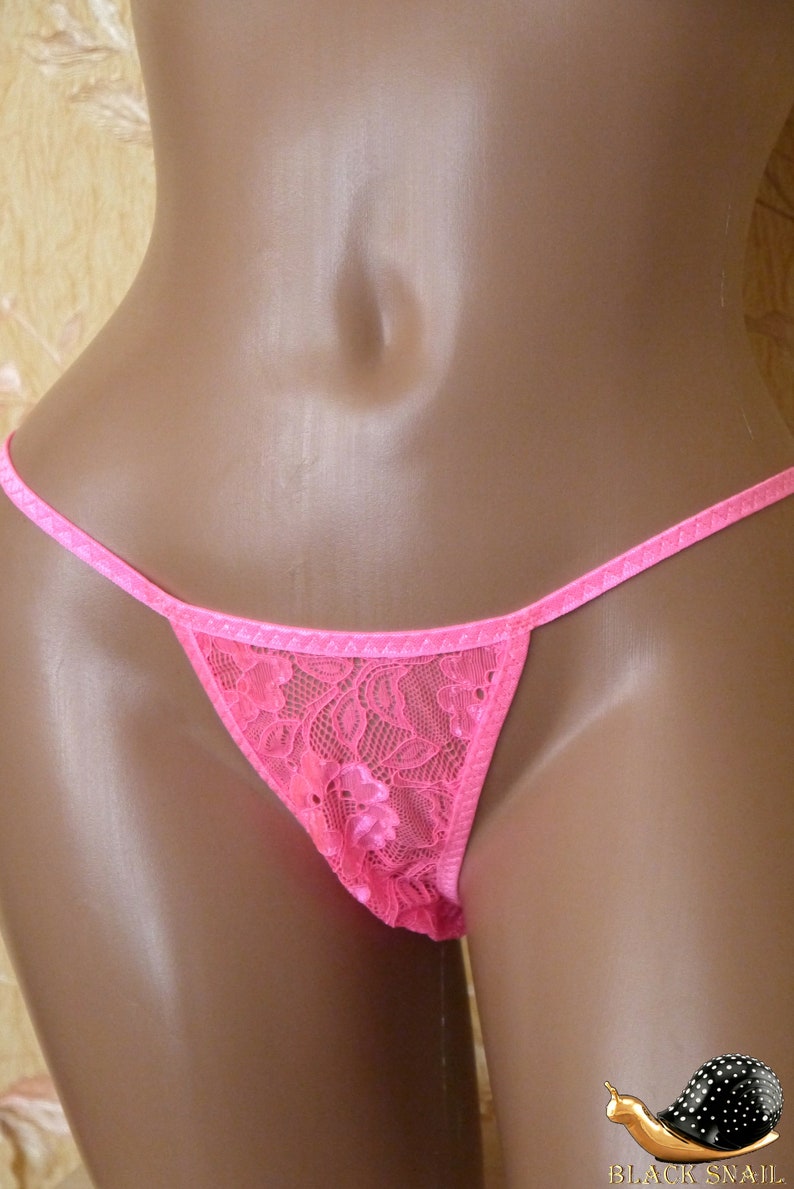 Lace panties through lingerie pink women micro lingerie string rave wear Stripper outfits fetish lingerie hot panties Sexy gift lingerie 