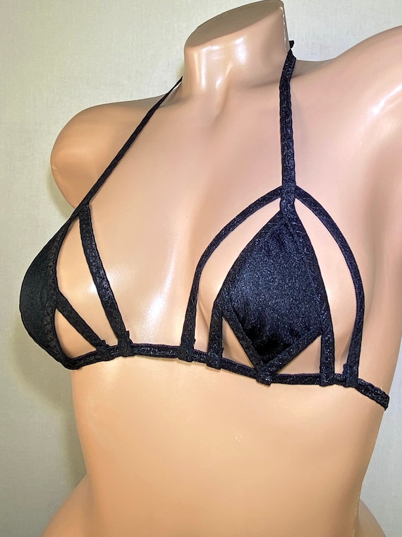 Top Crotchless String Mini Tiny Bra Erotic Swimwear Through Micro Bikini  Top Stripper Outfits Sexy Lingerie Individual Top Uncensored Outfit - Etsy