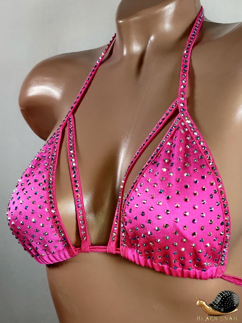 Exotic dancewear Top Stripper outfits Bra Rhinestone bikini Etsy