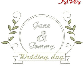 Embroidery Machine Design Monogram frame font digital instant download pattern hoop file t-shirt marriage wedding marriage designs pes
