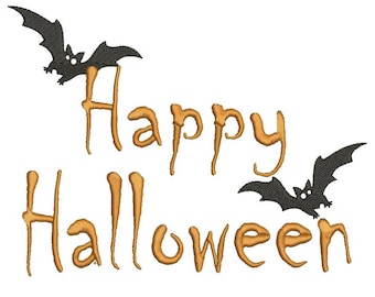 Happy Halloween bat Embroidery Machine Design digital instant download pattern hoop pes file