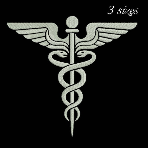 Medical Embroidery Design Caduceus Medical Symbol designs digital instant download pattern hoop file t-shirt digital