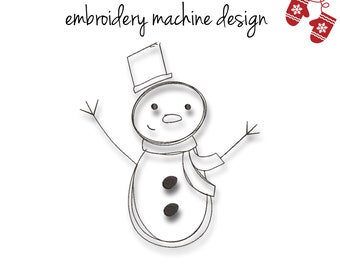 Snowman machine broderie design Noël motif d’hiver instantané numérique télécharger pes fichier serviette