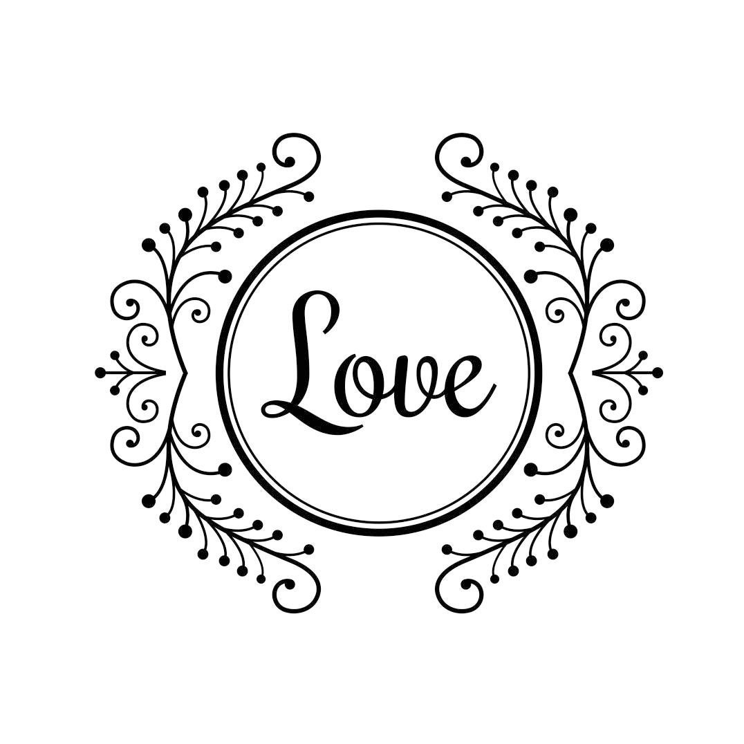 Download Wedding Love Ornament vinyl Graphics SVG Dxf EPS Png Cdr Ai | Etsy