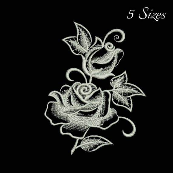 Rose Embroidery Machine Design Flowers designs bloom digital instant download ornate pattern hoop file t-shirt towel Il_570xn