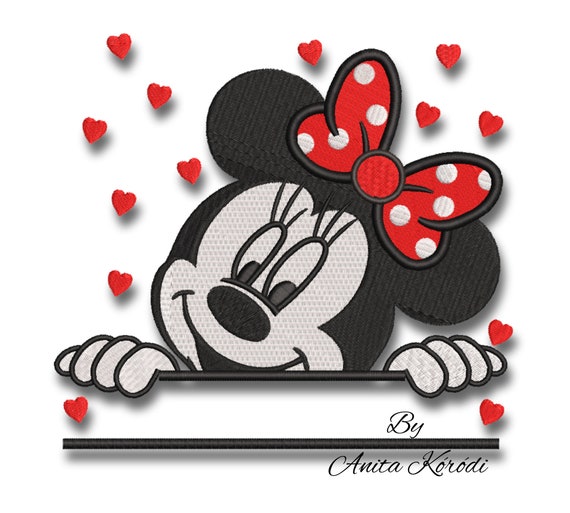 Minnie Mouse embroidery machine designs fill stitch split pes monogram pattern Il_570xn