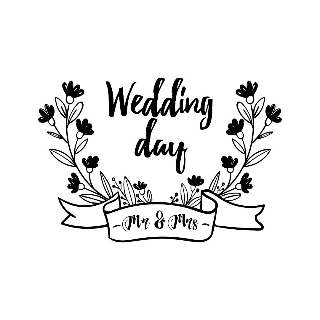 Download Wedding Day Frame vimyl Graphics SVG Dxf EPS Png Cdr Ai ...