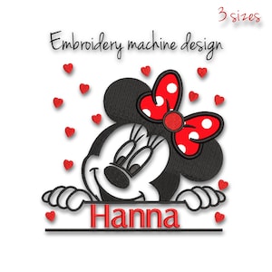 Minnie Mouse embroidery machine designs split pes monogram