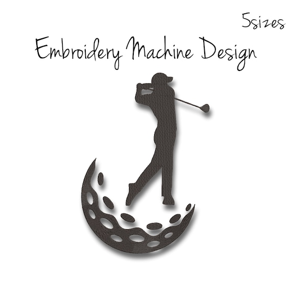 Golfer Embroidery Machine Designs Golf player sport pattern Il_570xn