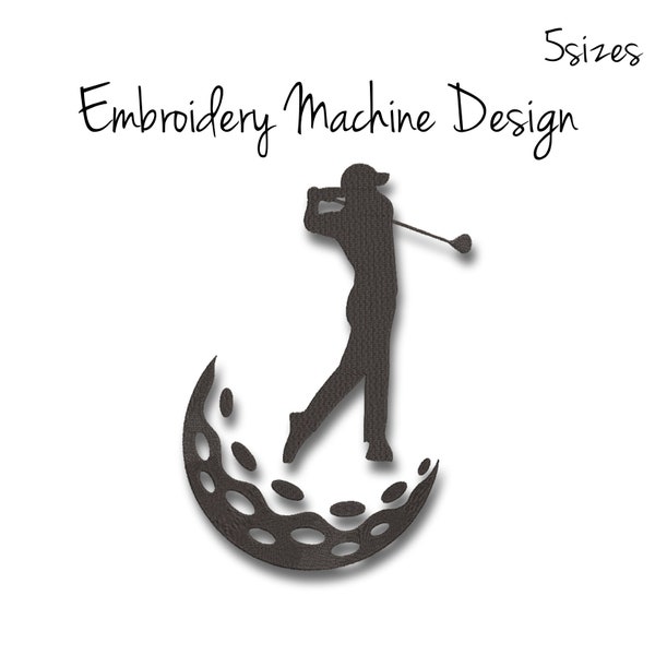 Golfer Embroidery Machine Designs Golf player sport pattern