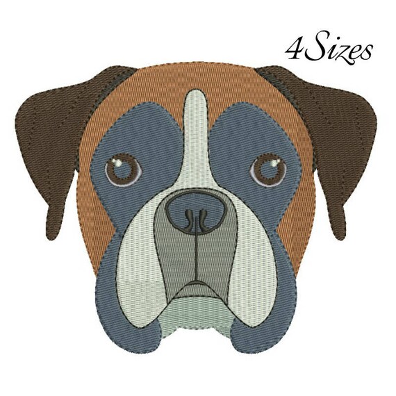 Boxer embroidery machine design animal digital instant download pattern hoop file t-shirt fill stitch dog puppy designs Il_570xn