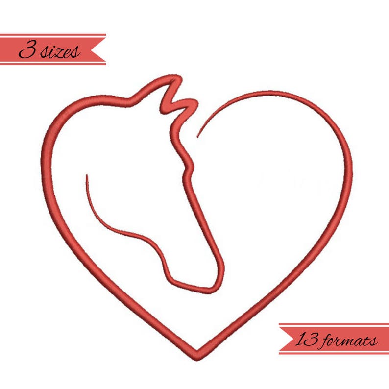 Horse love heart Embroidery Machine Design font digital instant download pattern hoop file t-shirt marriage towel designs image 1