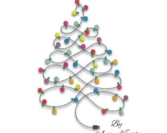 Machine embroidery designs Christmas tree lights pes instant digital download pattern holiday design hoop file