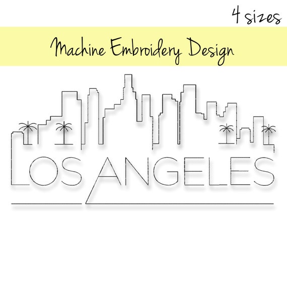 Los Angeles Skyline Embroidery Machine Designs Il_570xn