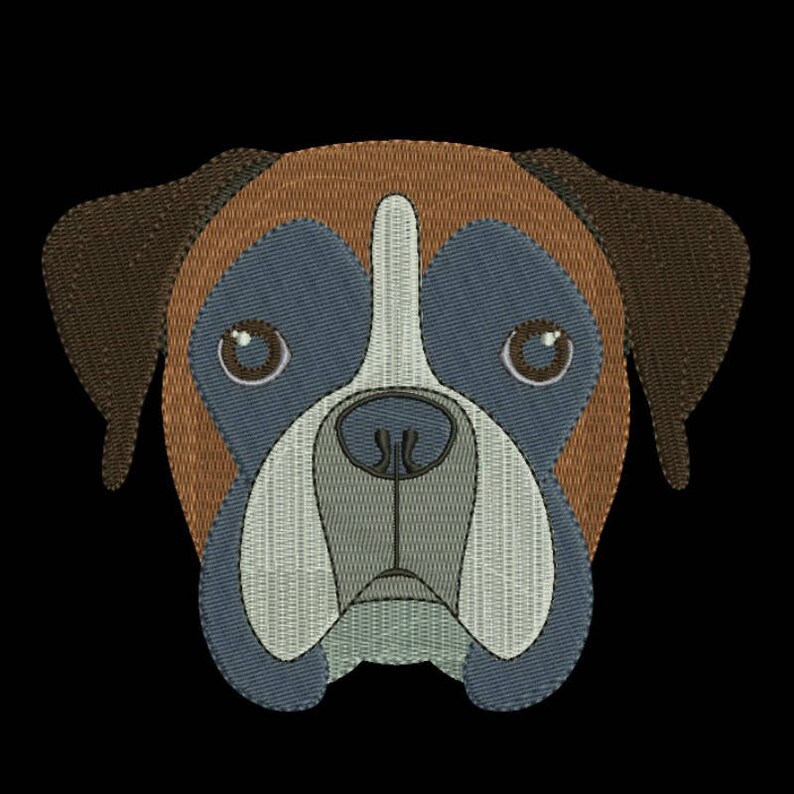 Boxer embroidery machine design animal digital instant Etsy