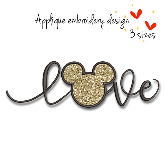 Mickey love Embroidery Machine Design Applique Disney designs instant digital download pattern Il_570xn