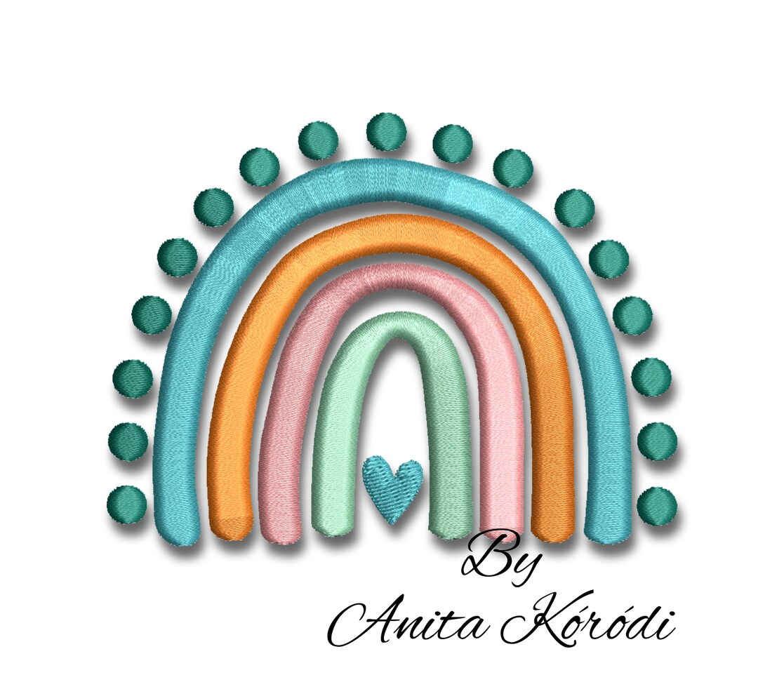 Boho Rainbow Embroidery Machine Design Instant Download Digital Machine ...